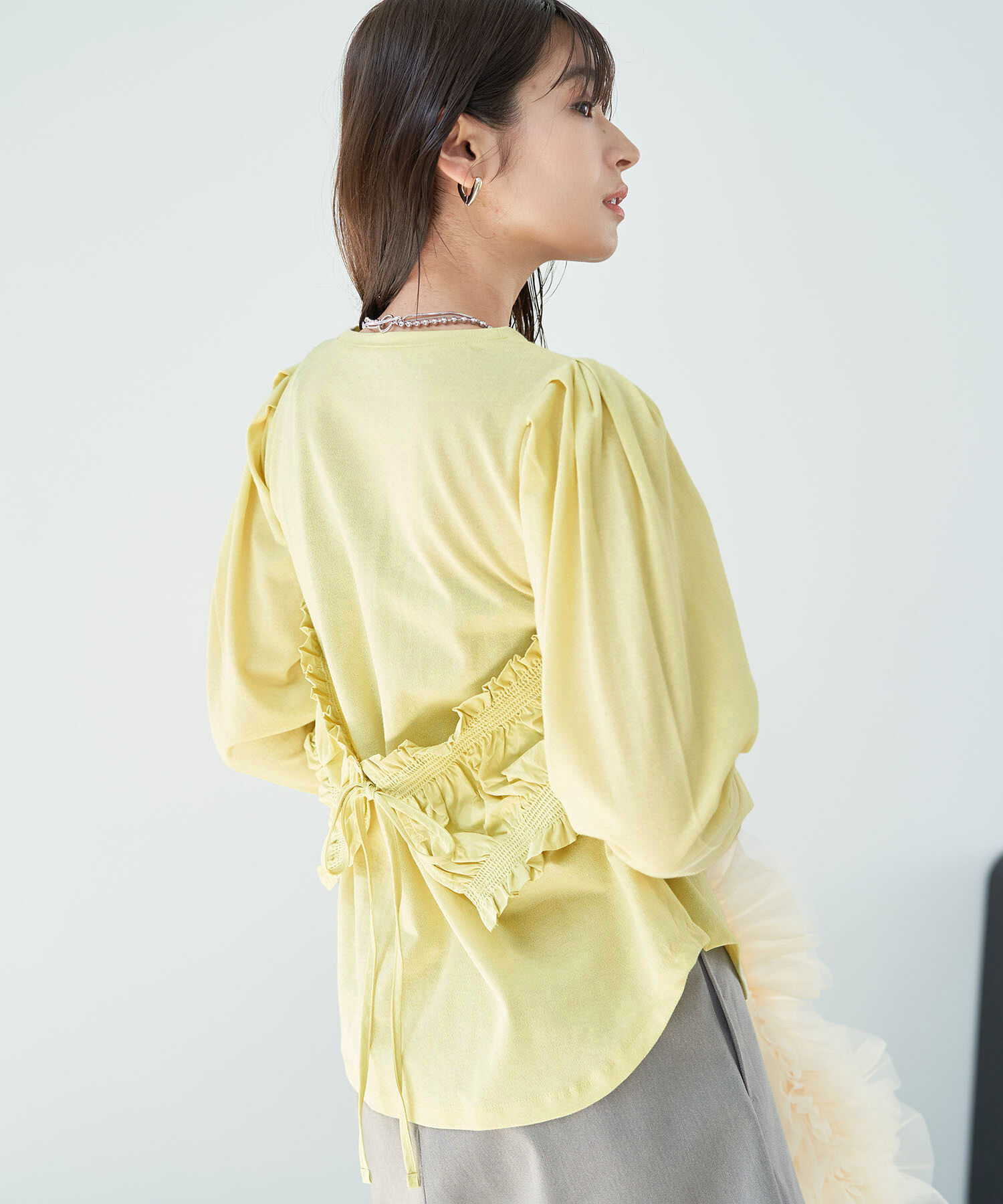 VIS「ビスチェドッキングデザインロングTシャツ」|Tシャツ・カットソー|