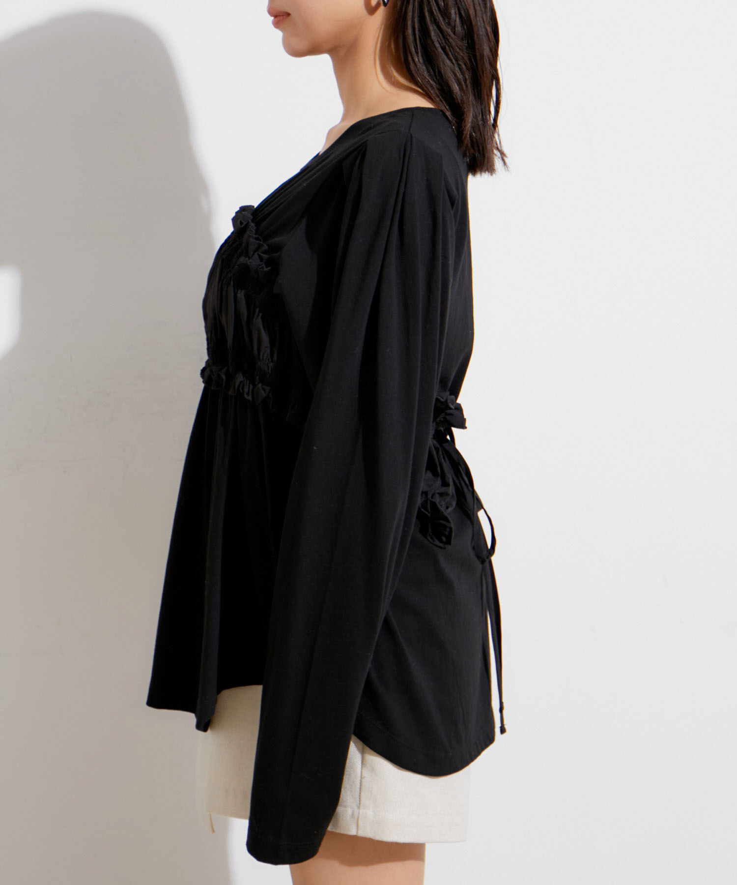 VIS「ビスチェドッキングデザインロングTシャツ」|Tシャツ・カットソー|