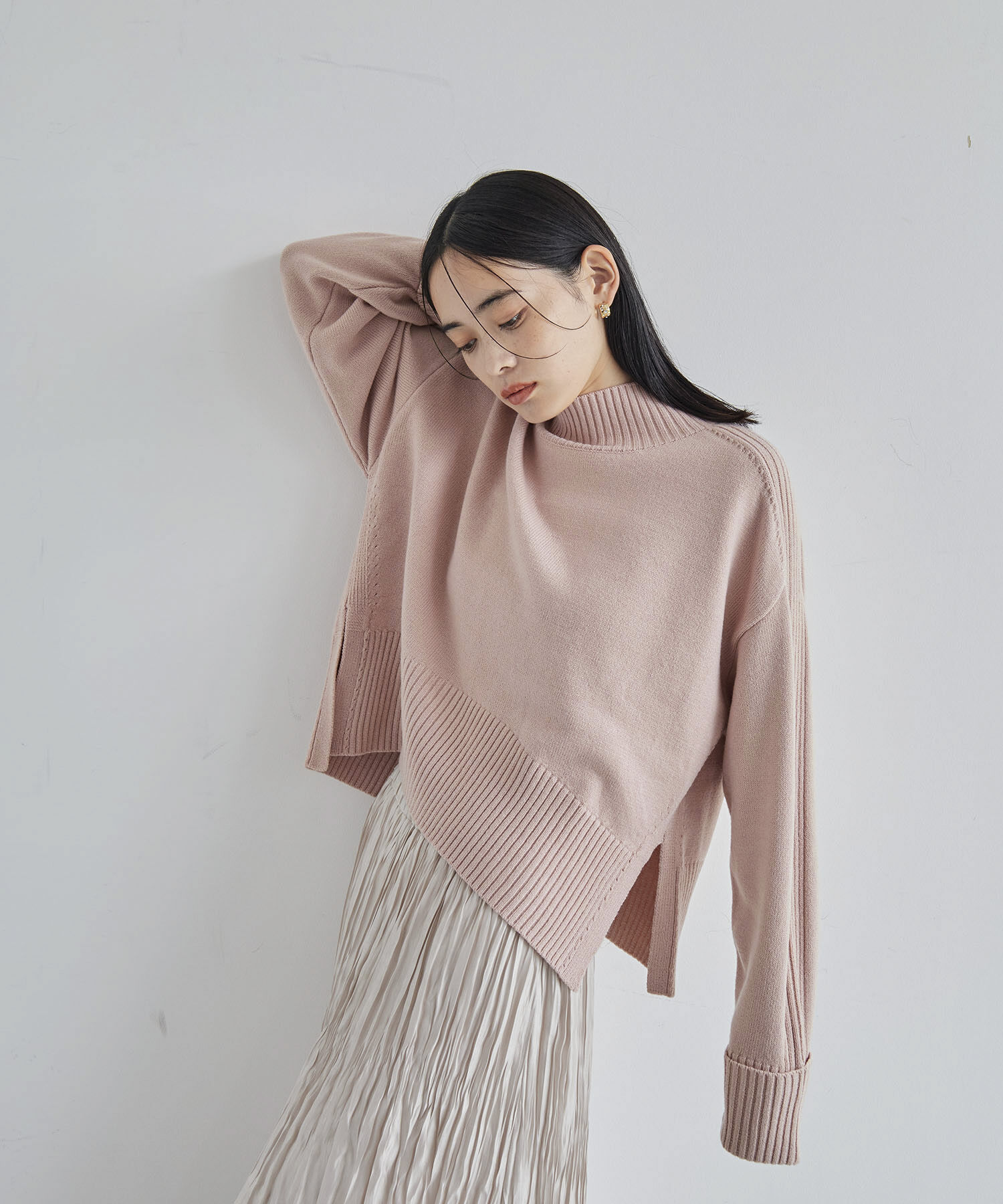 VIS「【アンチピリング/洗える】サイドスリットニットプルオーバー【WEB限定カラー】」|ニット・セーター|