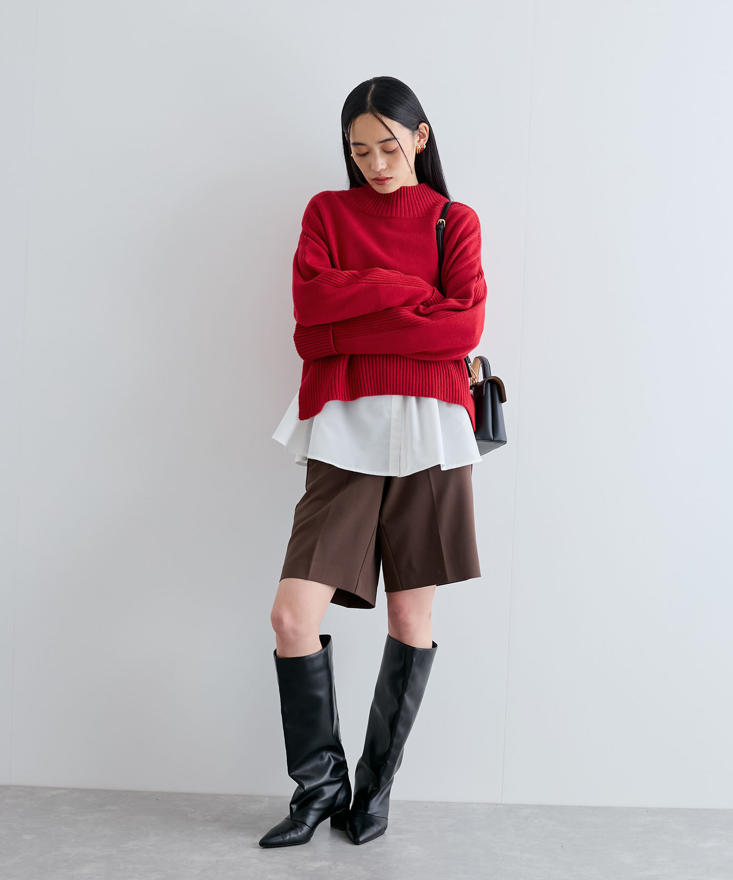 VIS「【アンチピリング/洗える】サイドスリットニットプルオーバー【WEB限定カラー】」|ニット・セーター|