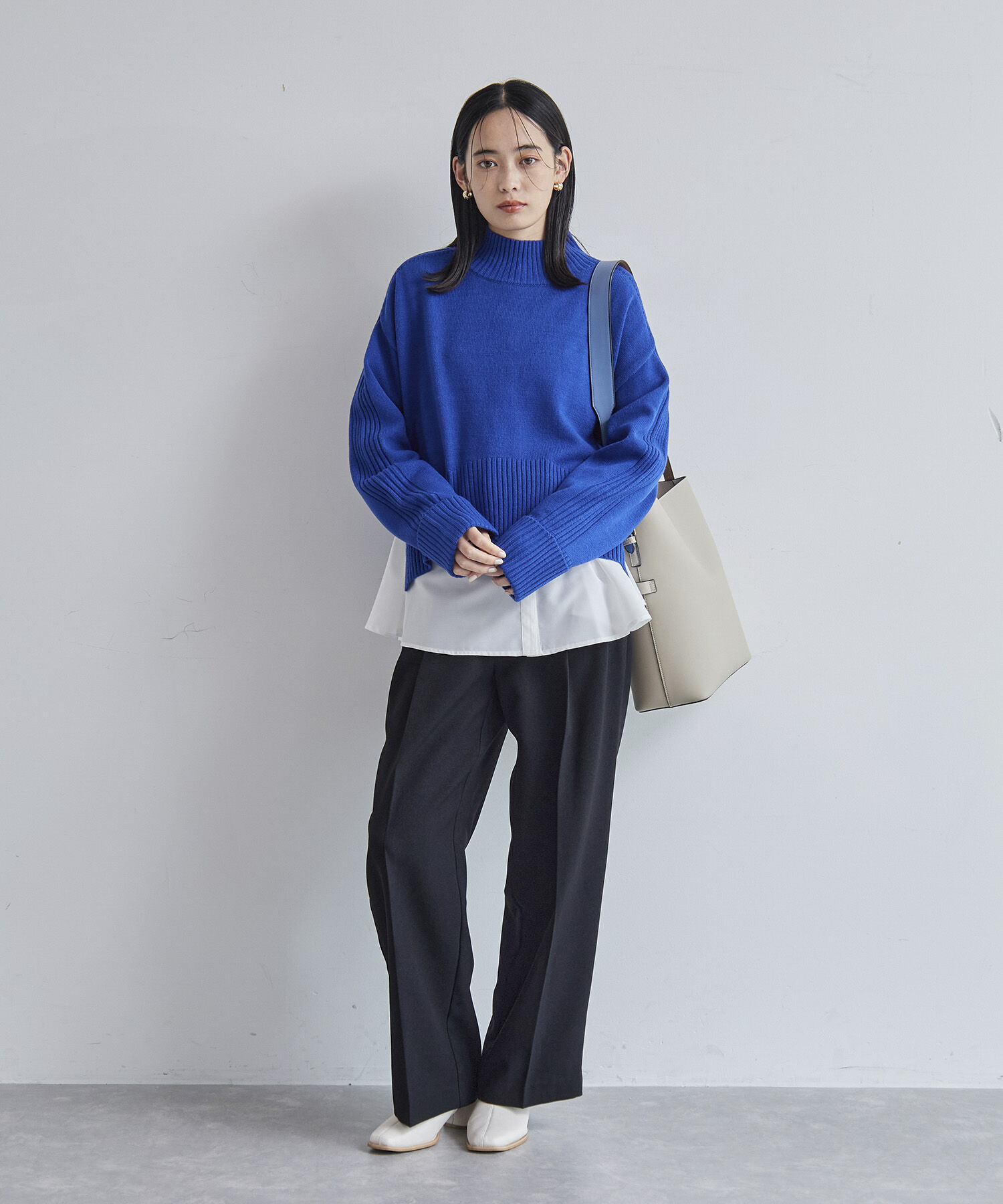 VIS「【アンチピリング/洗える】サイドスリットニットプルオーバー【WEB限定カラー】」|ニット・セーター|