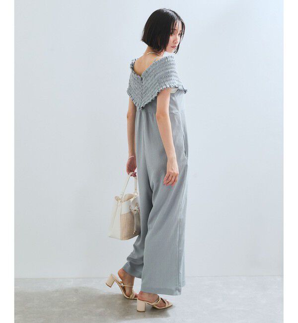 VIS「シャーリングオフショルダーオールインワン」|オールインワン|