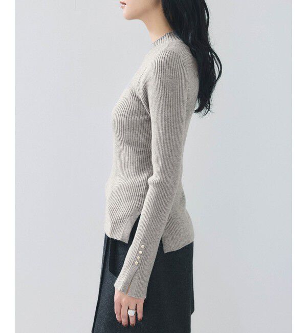 VIS「スリーブ釦アクセントリブニット/静電気防止」|ニット・セーター|