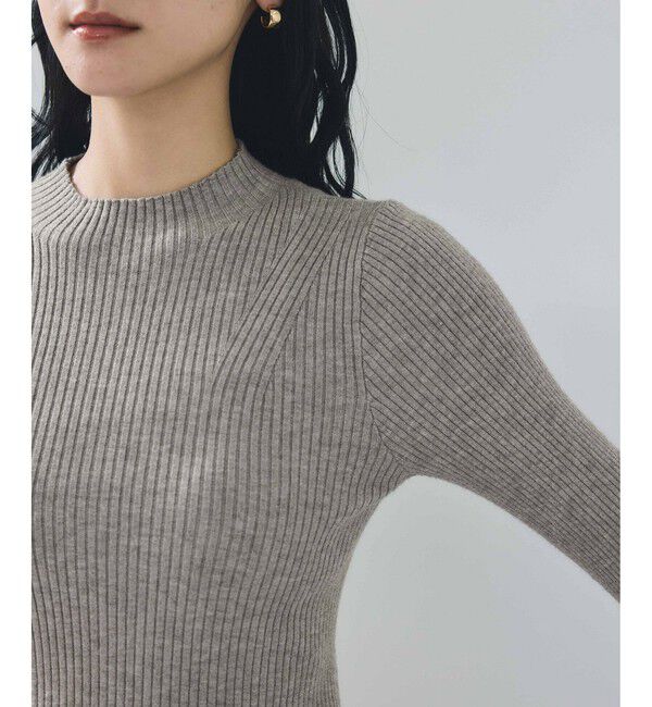 VIS「スリーブ釦アクセントリブニット/静電気防止」|ニット・セーター|