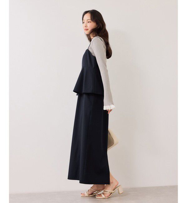 VIS「【WEB限定】美easyコンフォートツイルペプラム切替キャミワンピース/イージーケア・UVケア」|ワンピース|