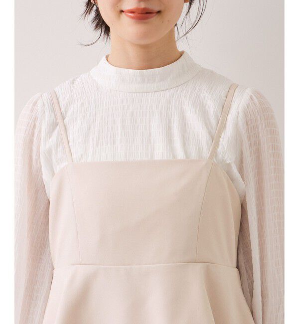 VIS「【WEB限定】美easyコンフォートツイルペプラム切替キャミワンピース/イージーケア・UVケア」|ワンピース|