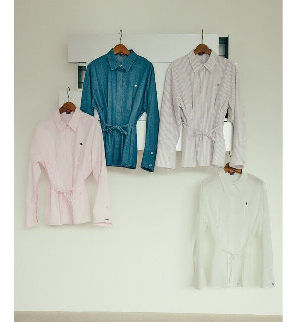 VIS「【POLO BCS】VIS別注ベルト付きウエストタックシャツブラウス」|シャツ・ブラウス|