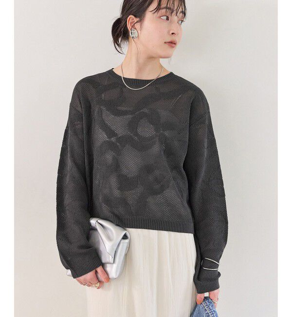 VIS「メッシュジャカードニットプルオーバー/イージーケア」|ニット・セーター|