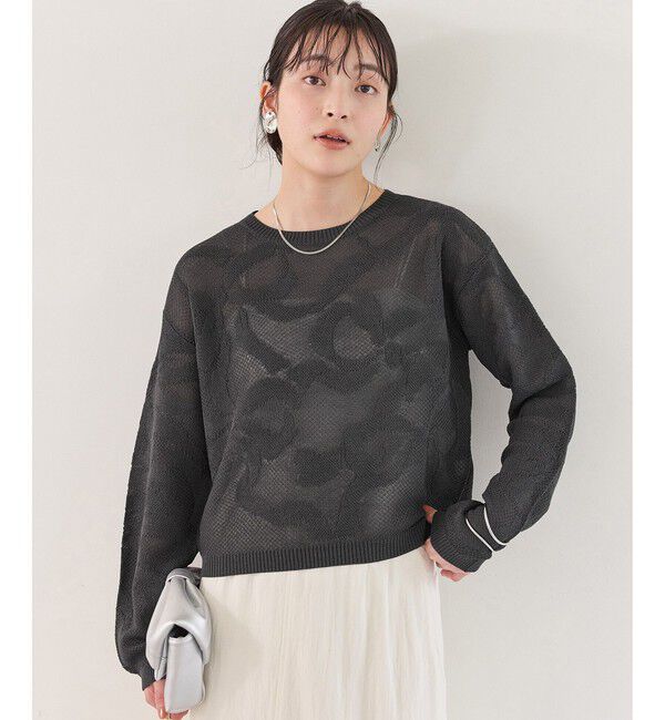 VIS「メッシュジャカードニットプルオーバー/イージーケア」|ニット・セーター|