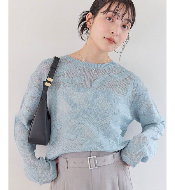VIS「メッシュジャカードニットプルオーバー/イージーケア」|ニット・セーター|