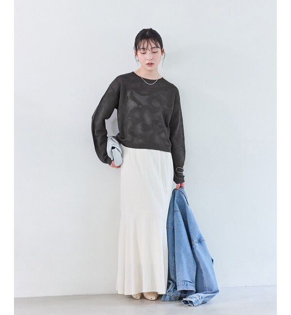 VIS「メッシュジャカードニットプルオーバー/イージーケア」|ニット・セーター|