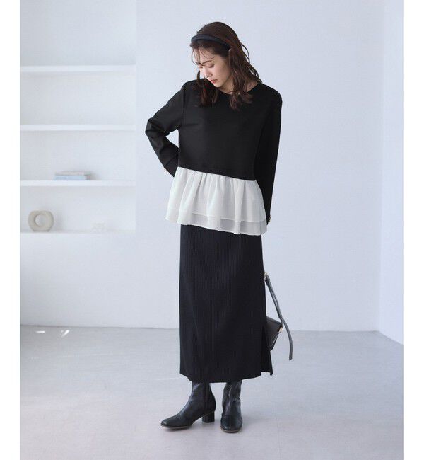 Rope&rsquo;Picnic「布帛ドッキングペプラムギャザープルオーバー」|Tシャツ・カットソー|