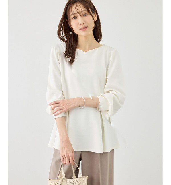 Rope&rsquo;Picnic「カットジョーゼットハートネックペプラムプルオーバー」|Tシャツ・カットソー|