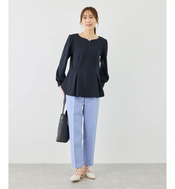 Rope&rsquo;Picnic「カットジョーゼットハートネックペプラムプルオーバー」|Tシャツ・カットソー|