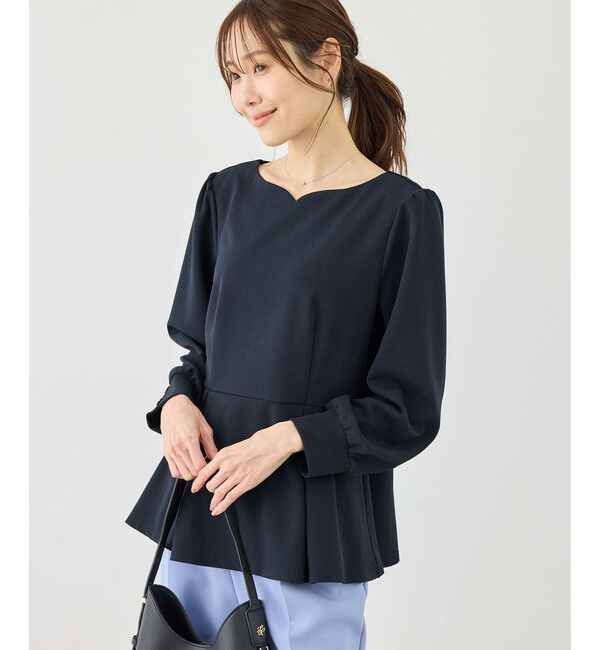 Rope&rsquo;Picnic「カットジョーゼットハートネックペプラムプルオーバー」|Tシャツ・カットソー|