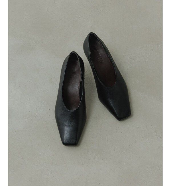 ADAM ET ROPE'「【EMOELLE】スクエアレザーパンプス」|パンプス|