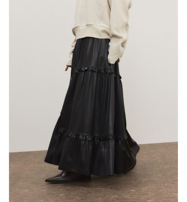 ADAM ET ROPE'「ミニフリルボリュームギャザースカート」|スカート|ブラック(01)