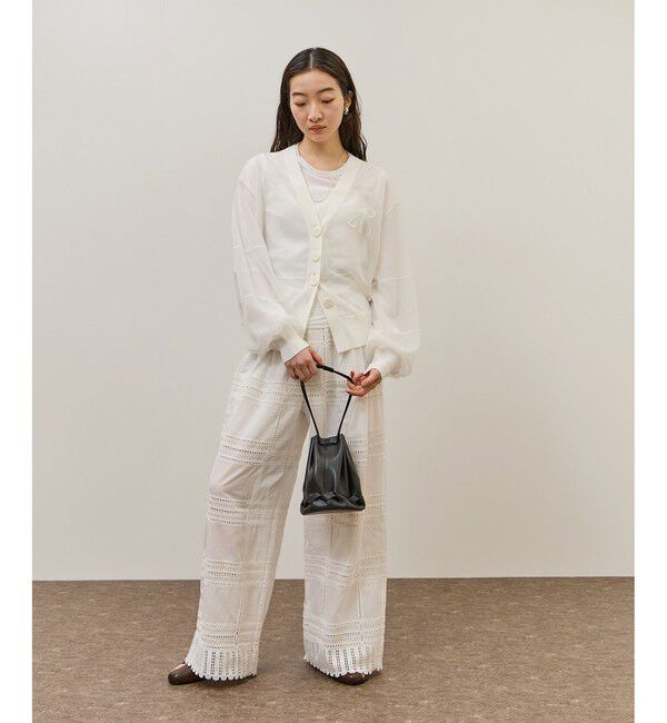 ADAM ET ROPE'「【一部WEB限定カラー】エンブロイダリーイージーパンツ」|チノ|