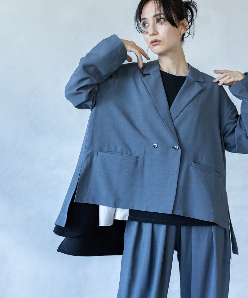  「バックタックダブルブレストジャケット」|テーラードジャケット|