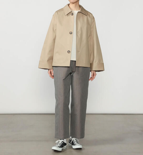 GYMPHLEX「Gymphlex | コットンギャバジン ショートコート WOMEN」|ステンカラーコート|