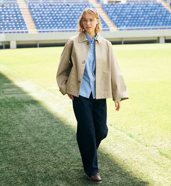 GYMPHLEX「Gymphlex | コットンギャバジン ショートコート WOMEN」|ステンカラーコート|