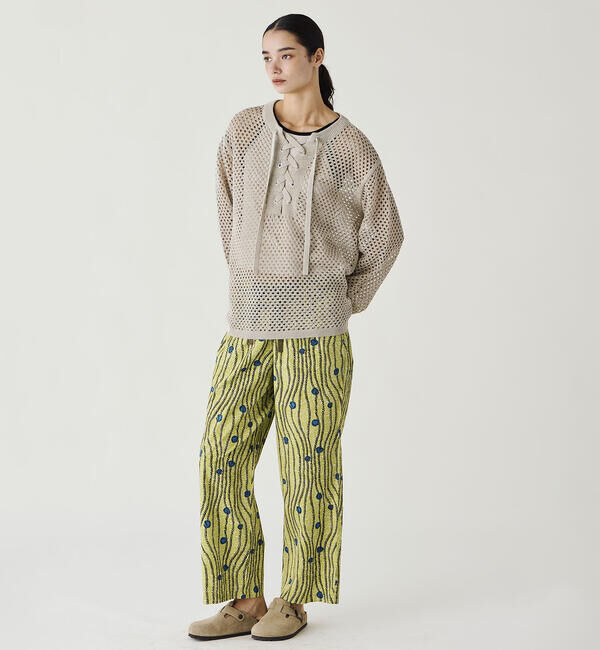  「ADAWAS | メッシュ レースアップトップス WOMEN」|ニット・セーター|