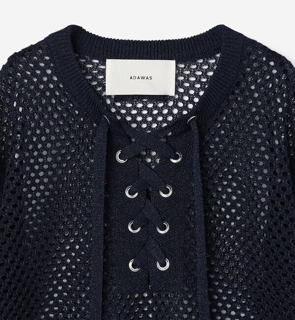  「ADAWAS | メッシュ レースアップトップス WOMEN」|ニット・セーター|