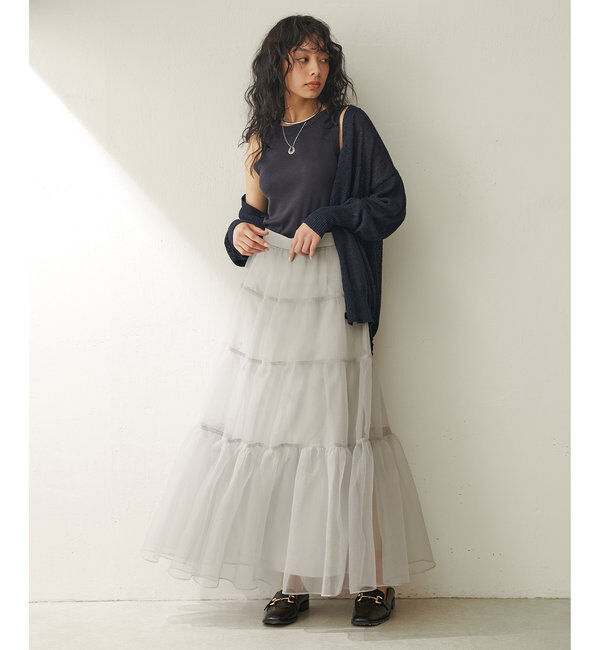  「オーガンジーボリュームスカート」|スカート|