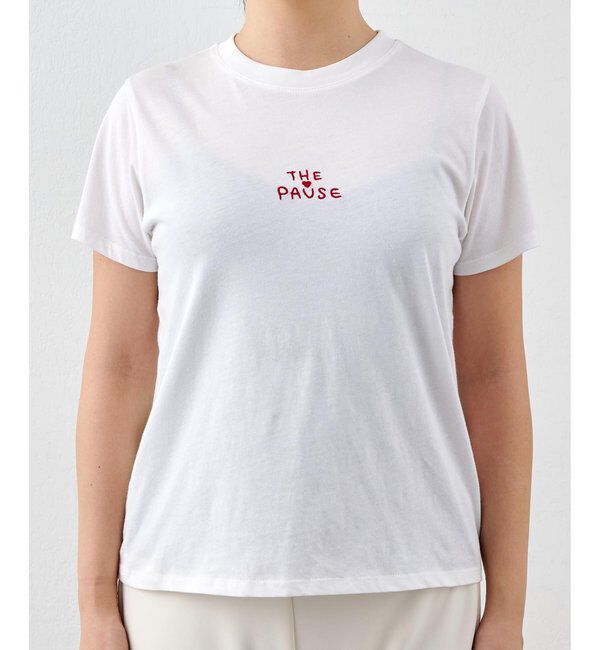 THE PAUSE「【THE PAUSE】THE PAUSE刺繍Tシャツ」|Tシャツ・カットソー|