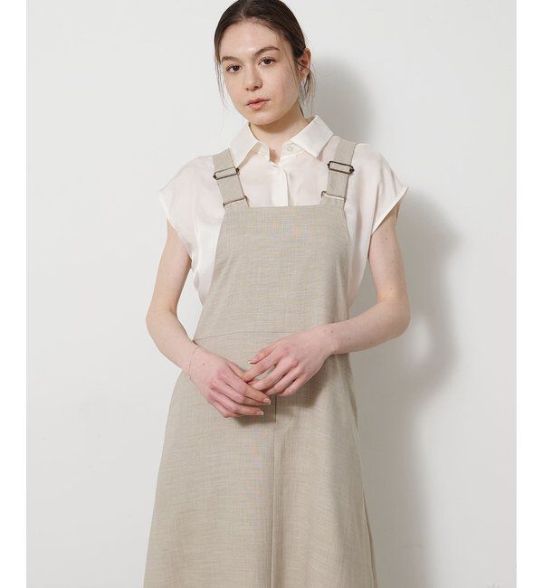 Drawing Numbers「【Drawing Numbers】フェイクリネンサロペットワンピース」|ワンピース|