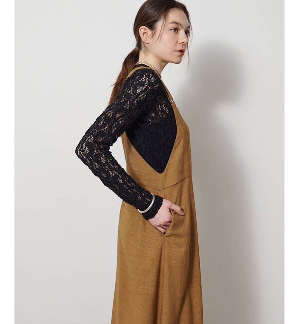 Drawing Numbers「【Drawing Numbers】フェイクリネンサロペットワンピース」|ワンピース|