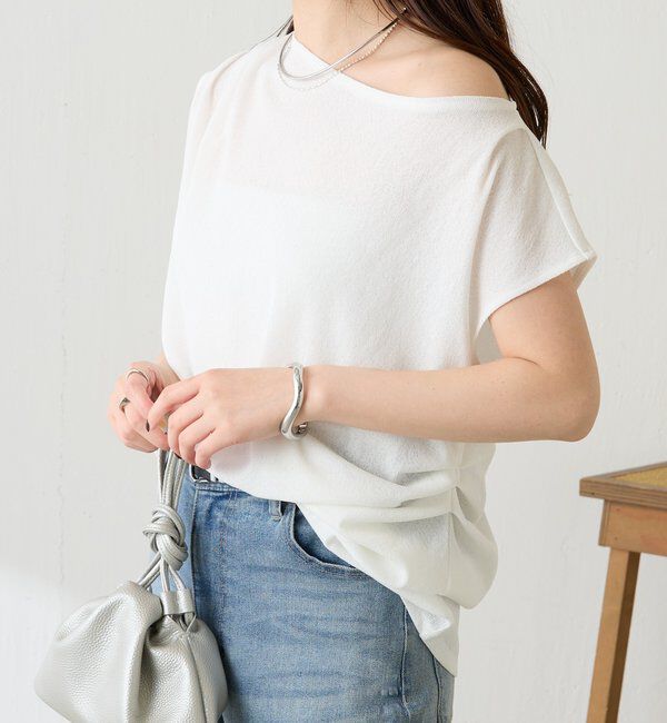  「【上品見えカットソー/シアー】アシメタックフレンチカットソー」|Tシャツ・カットソー|