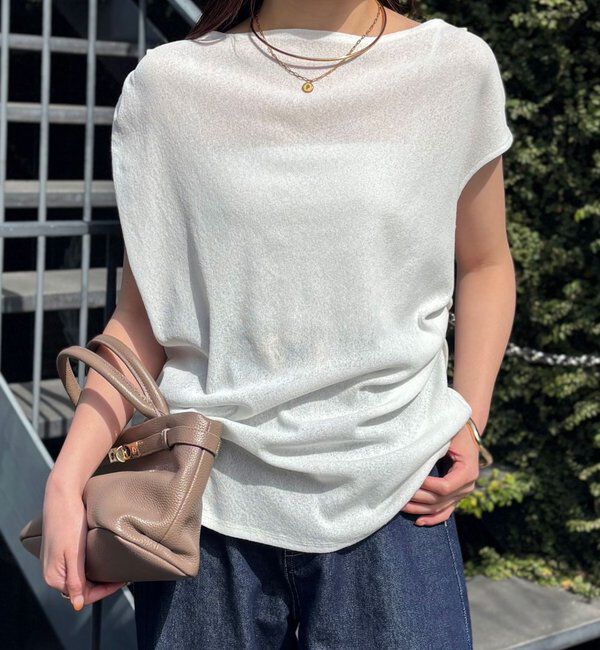  「【上品見えカットソー/シアー】アシメタックフレンチカットソー」|Tシャツ・カットソー|