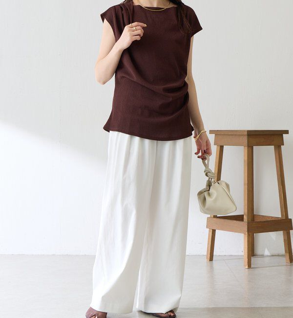  「【上品見えカットソー/シアー】アシメタックフレンチカットソー」|Tシャツ・カットソー|