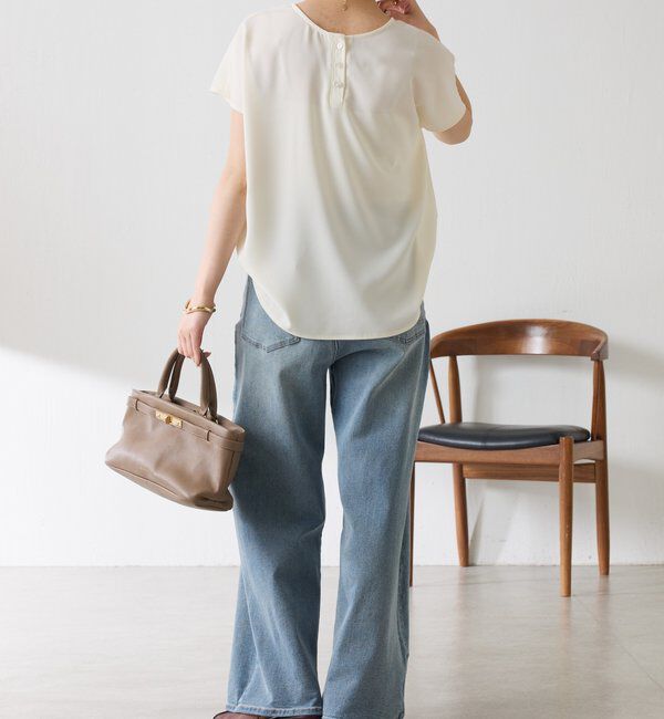  「【さらっとした着心地】ジョーゼットフレンチロゴTシャツ」|Tシャツ・カットソー|