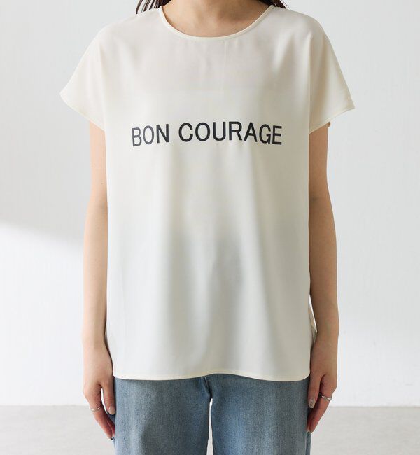  「【さらっとした着心地】ジョーゼットフレンチロゴTシャツ」|Tシャツ・カットソー|