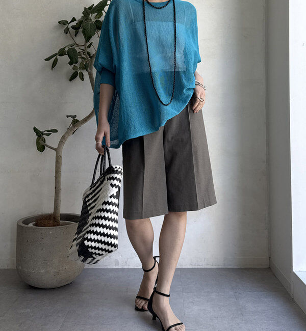  「ストローヤーンポンチョニット」|ニット・セーター|