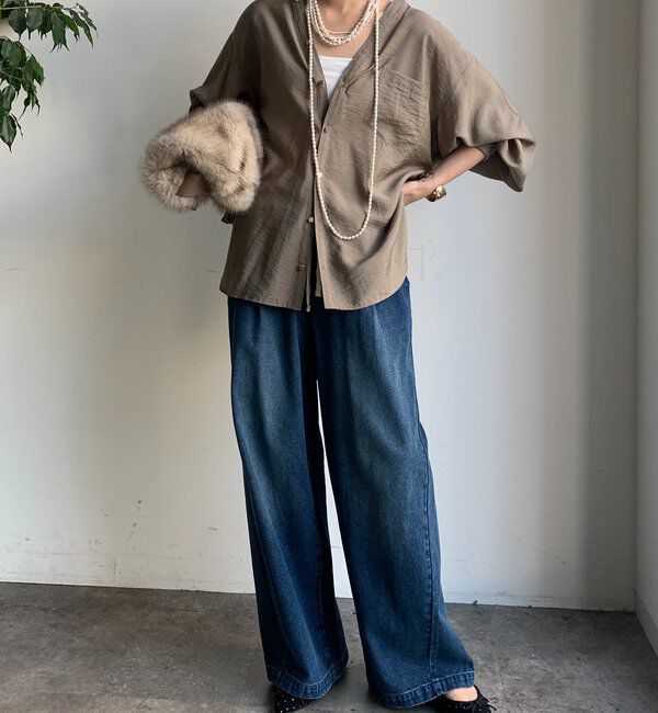  「【新色追加】GOLDボタンVVシャツ」|シャツ・ブラウス|