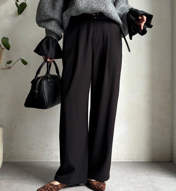  「裏起毛4WAYストレッチパンツ」|チノ|ブラック