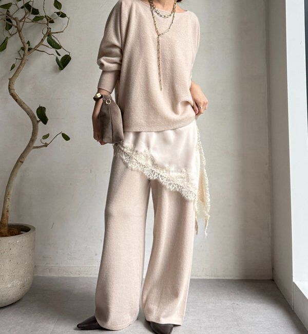  「メリノウール100％ニットパンツ」|チノ|