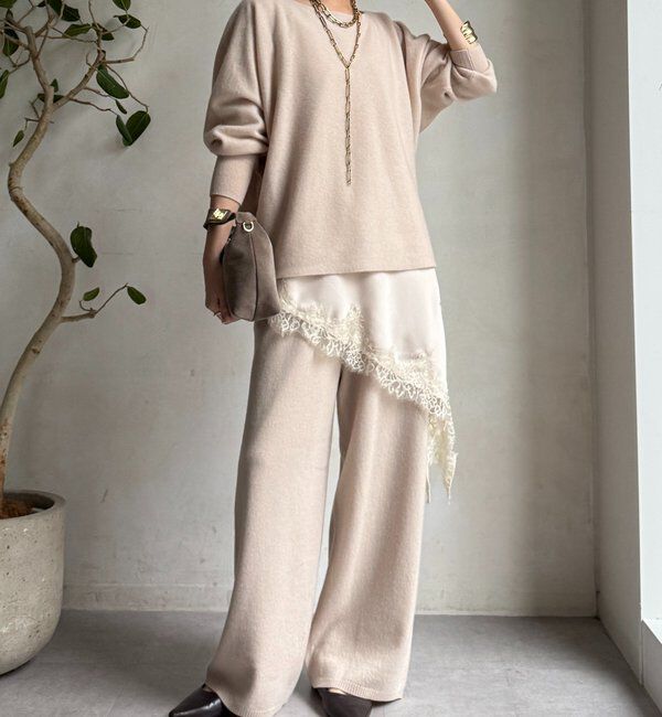  「メリノウール100％ニットパンツ」|チノ|