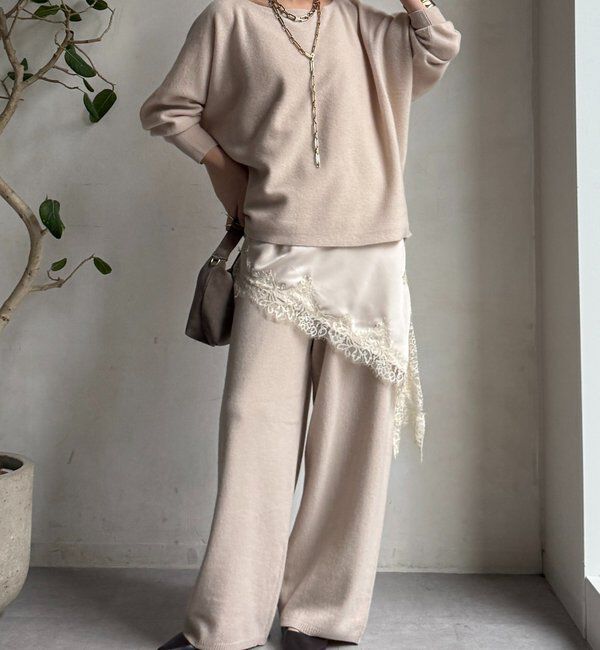  「メリノウール100％ニットパンツ」|チノ|