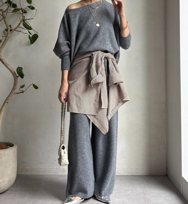  「メリノウール100％ニットパンツ」|チノ|