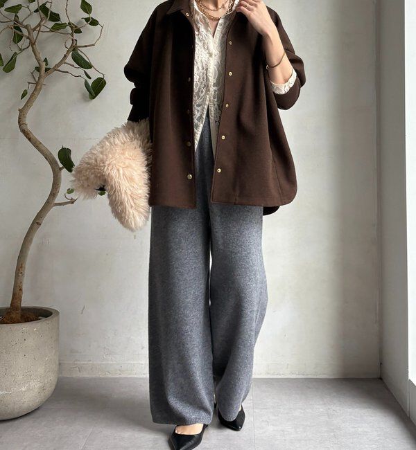  「メリノウール100％ニットパンツ」|チノ|