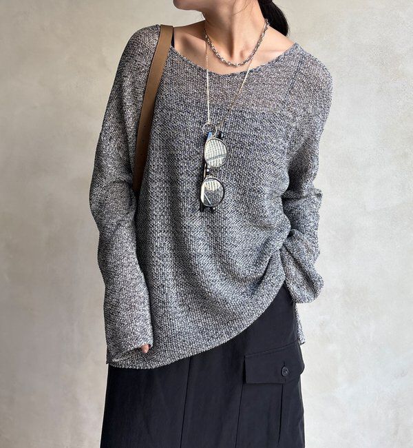  「前後2WAY鹿の子編みプルオーバー」|ニット・セーター|