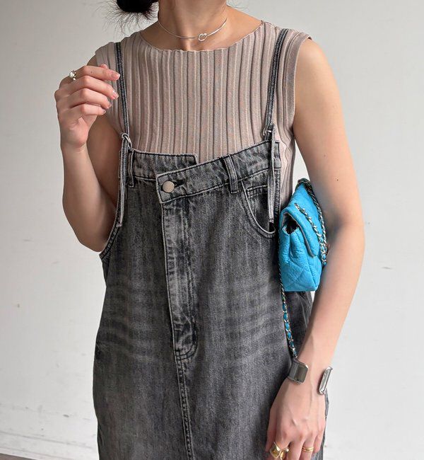  「【WEB限定】ワイドリブノースリーブプルオーバー」|ニット・セーター|