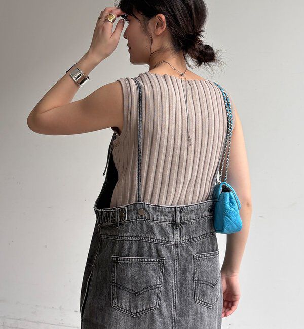  「【WEB限定】ワイドリブノースリーブプルオーバー」|ニット・セーター|