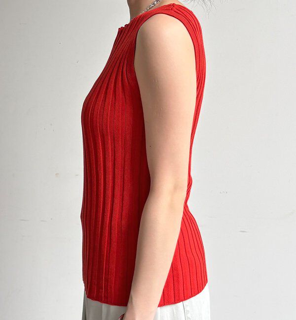  「【WEB限定】ワイドリブノースリーブプルオーバー」|ニット・セーター|