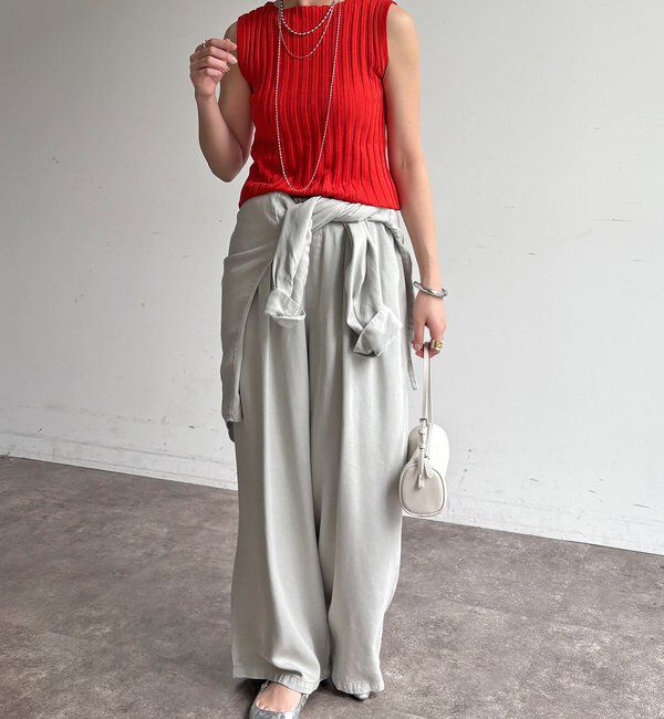  「【WEB限定】ワイドリブノースリーブプルオーバー」|ニット・セーター|