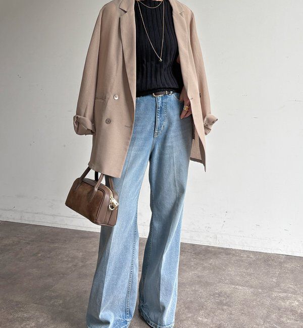  「【WEB限定】ワイドリブノースリーブプルオーバー」|ニット・セーター|